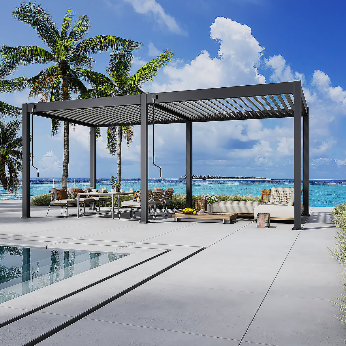 Pergola ogrodowa ELEGANCE 3x6 Anthracite/Light Grey - Gutroof