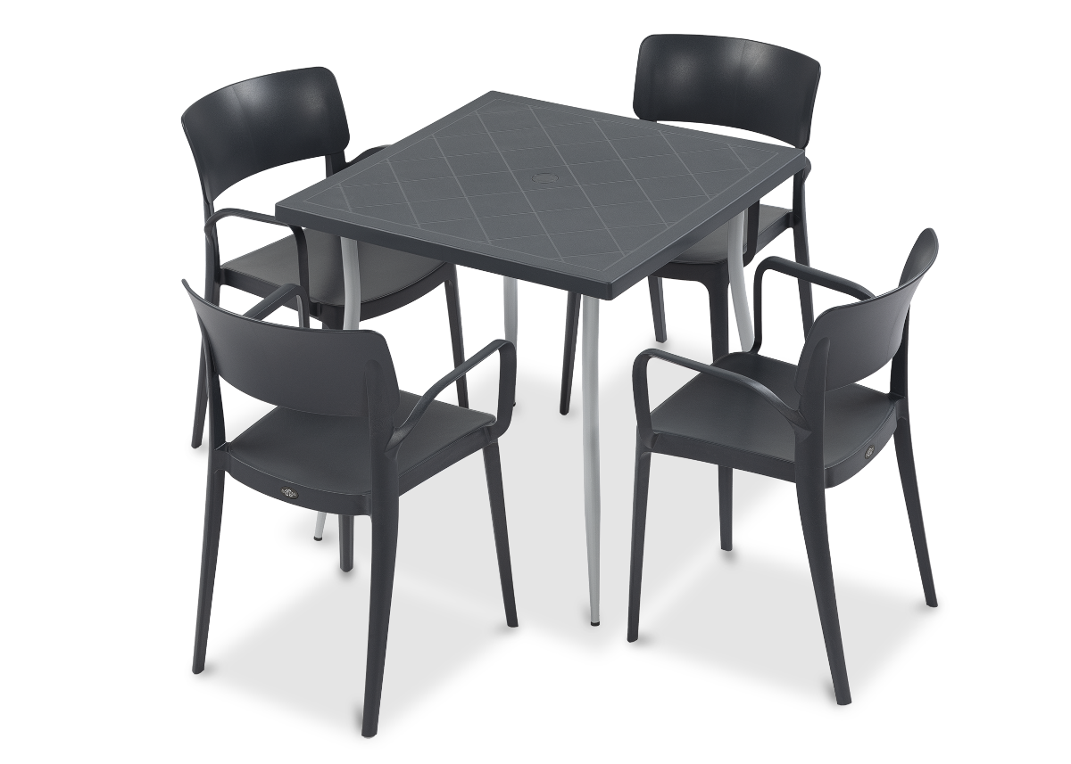 Zestaw mebli ogrodowych PANORA 4+1 anthracite - NOVUSSI