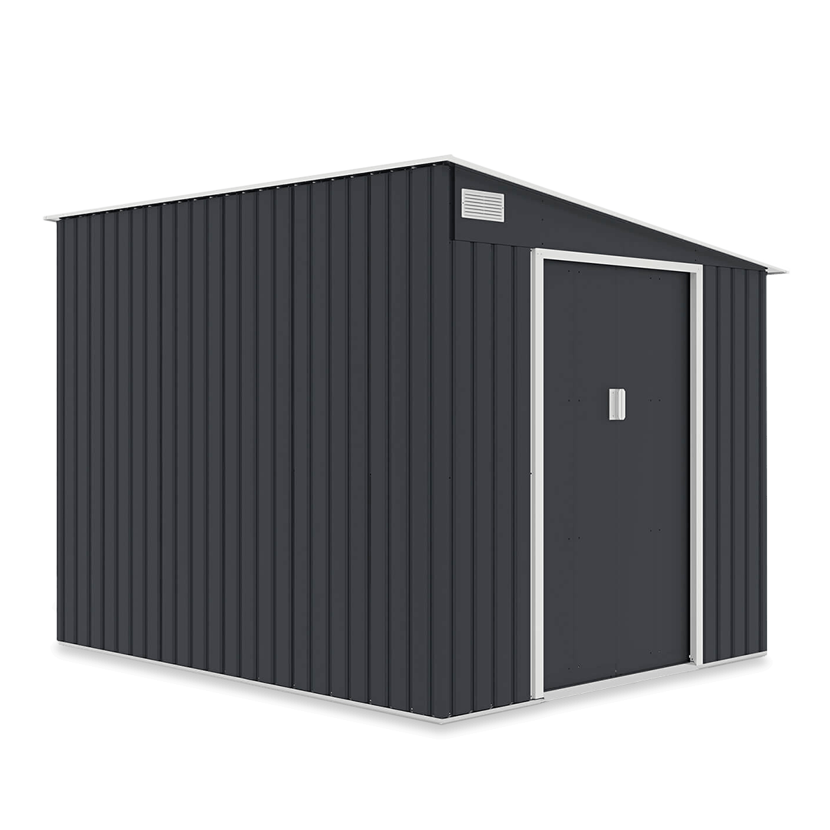 Szopa narzędziowa JASPER 214x257cm Cold Grey, stalowa, z podwójnymi drzwiami, wentylowana, domek na rowery i akcesoria ogrodowe Hardmaister