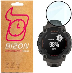 Bizon Szkło hybrydowe Glass Watch Edge Hybrid dla Garmin Instinct E 45 mm, czarne