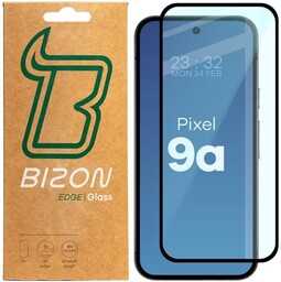 Bizon Szkło hartowane Glass Edge 2 do Google Pixel 9a, czarna ramka