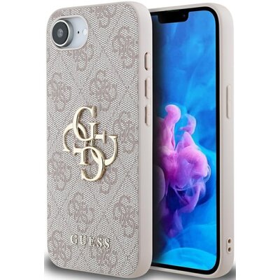 Guess Etui Hardcase 4G Big Metal Logo do iPhone 16e, różowe