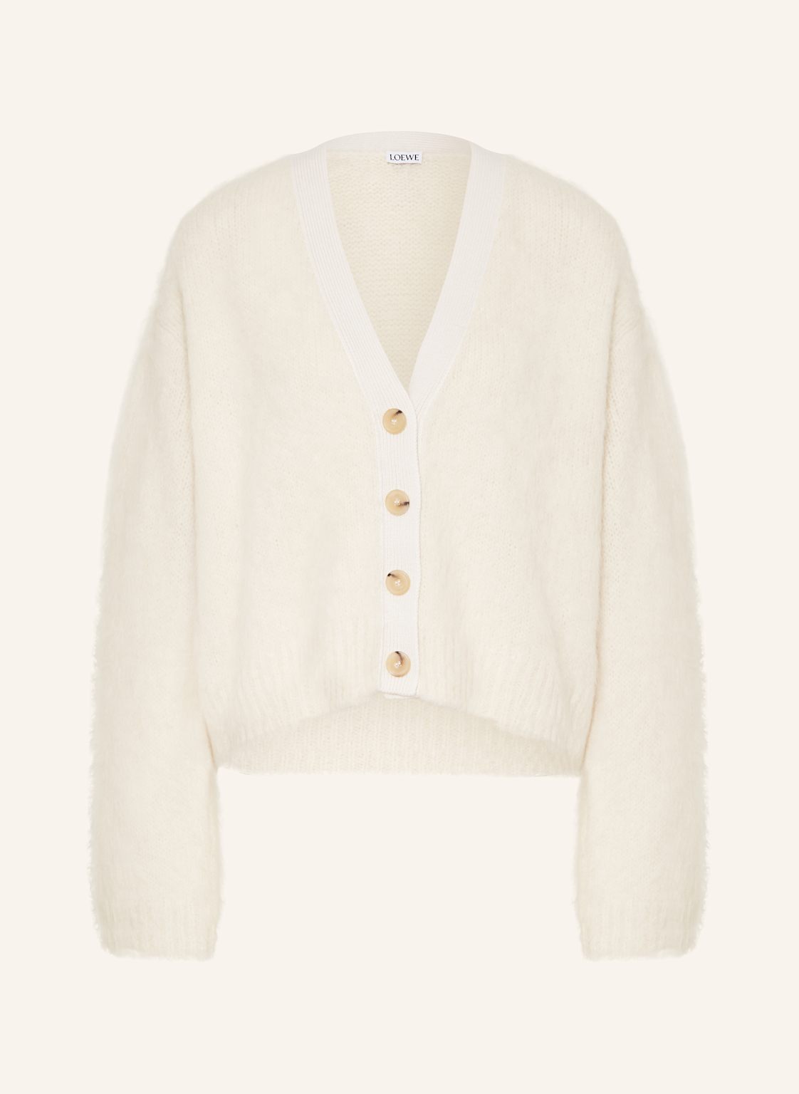 Loewe Kardigan Z Dodatkiem Alpaki weiss