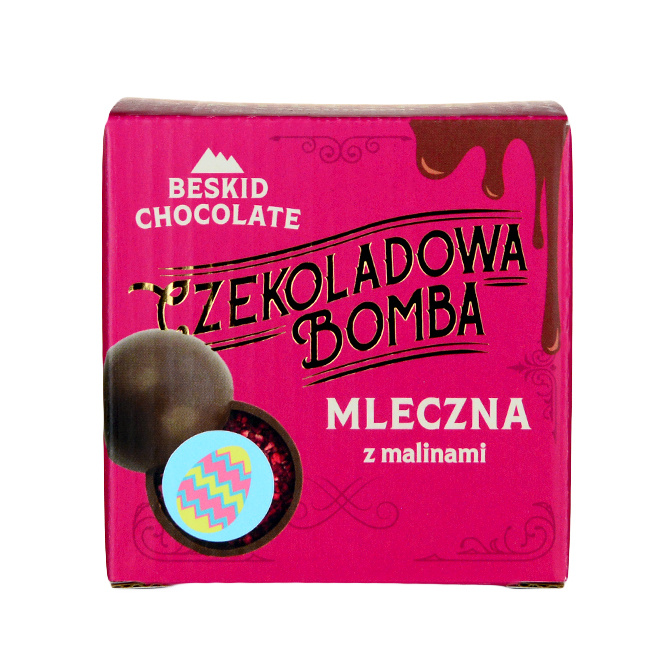 Beskid Chocolate BOMBA mleczna z malinami 45g