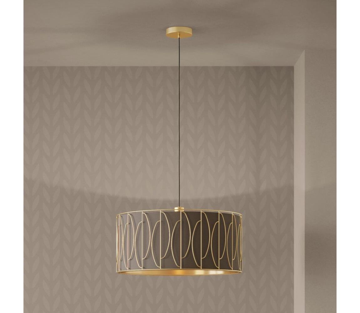 Eglo 390206 - Żyrandol na lince COROJAL 1xE27/40W/230V złoty/brązowy