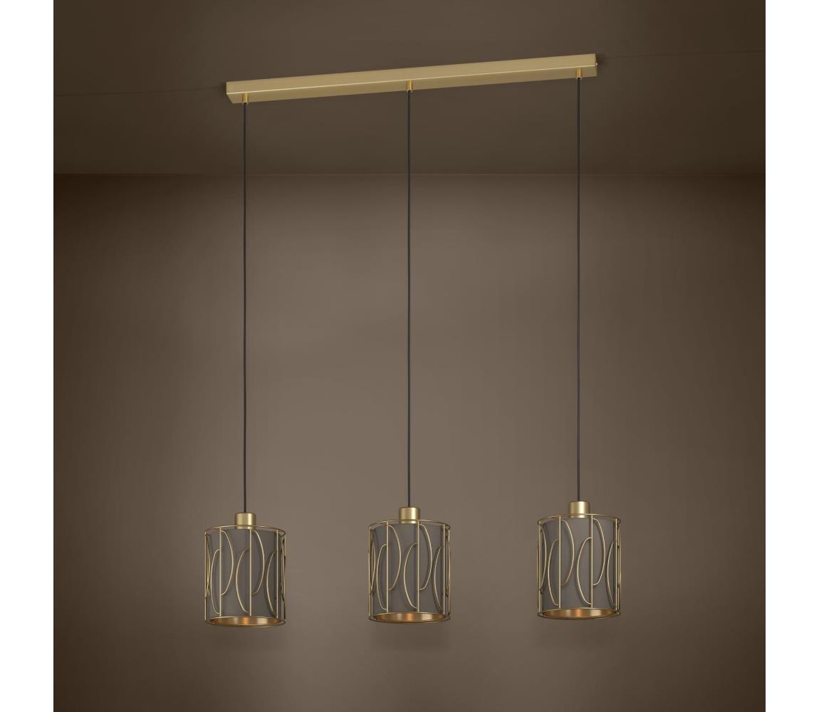 Eglo 390207 - Żyrandol na lince COROJAL 3xE27/40W/230V złoty/brązowy