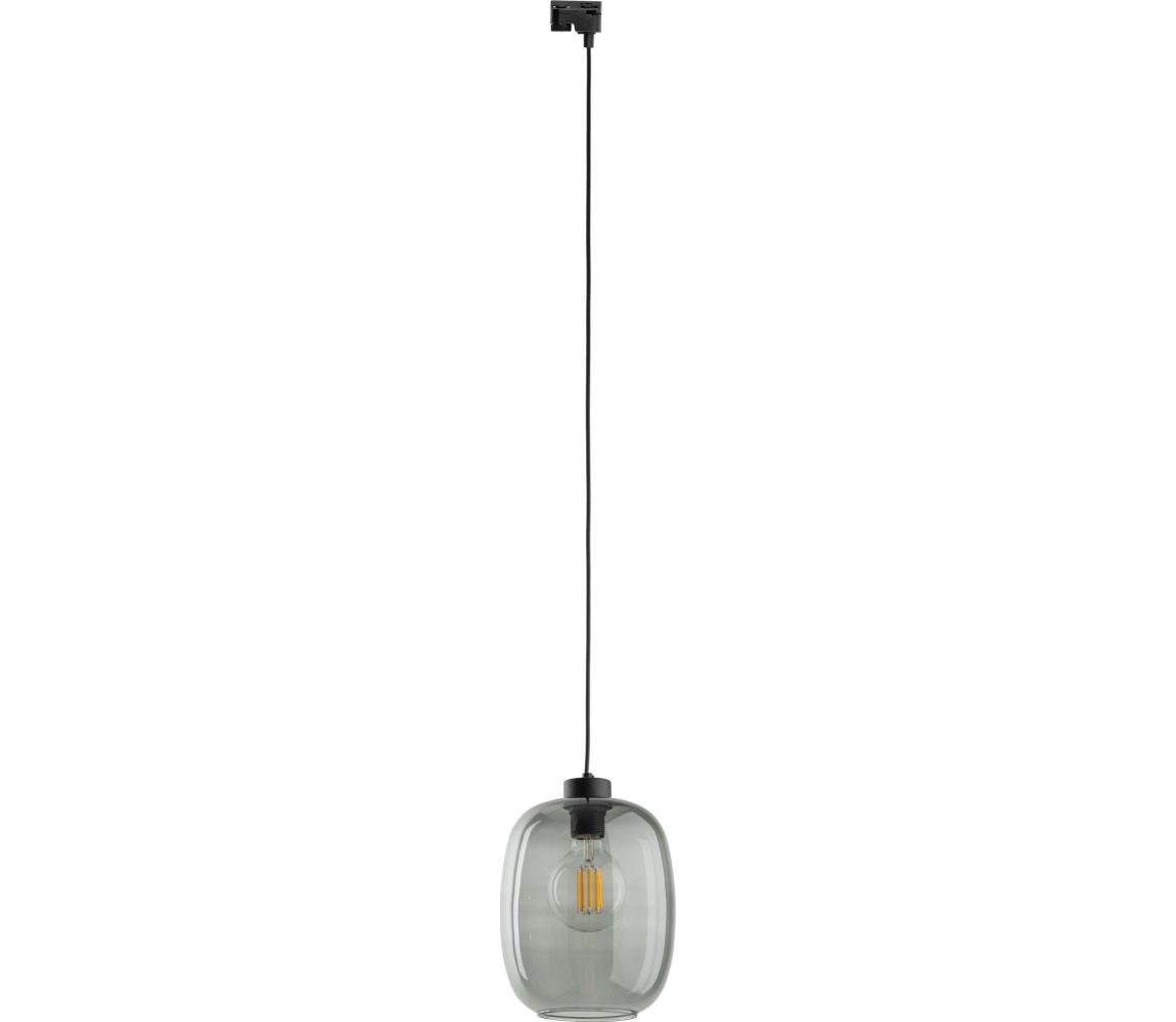 Żyrandol na łańcuchu do systemu szynowego ELIO 1xE27/15W/230V czarny/dymny czarny