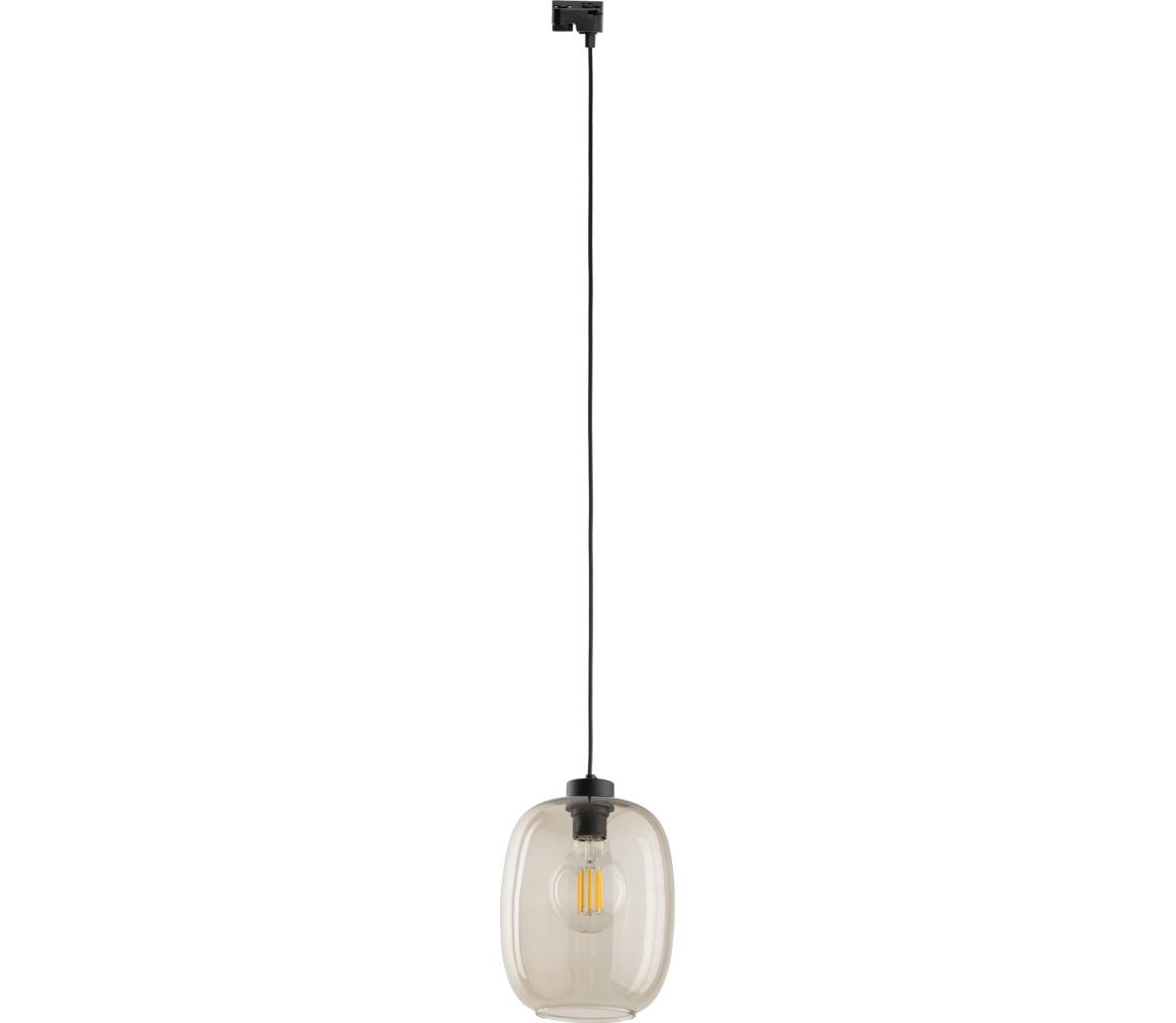 Żyrandol na łańcuchu do systemu szynowego ELIO 1xE27/15W/230V czarny/dymny beżowy