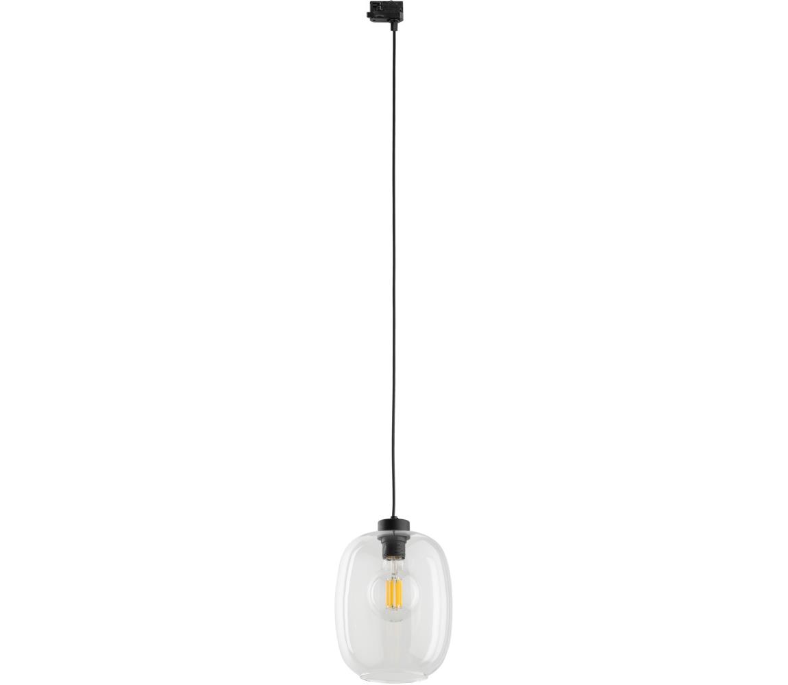 Żyrandol na lince do 3-fazowego systemu szynowego ELIO 1xE27/15W/230V czarny/przezroczysty