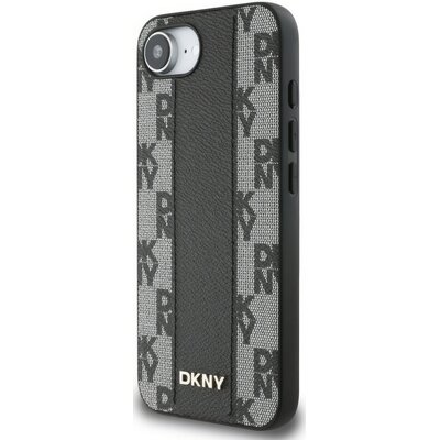 Etui DKNY Leather Checkered Mono Pattern MagSafe do Apple iPhone 16e Czarny