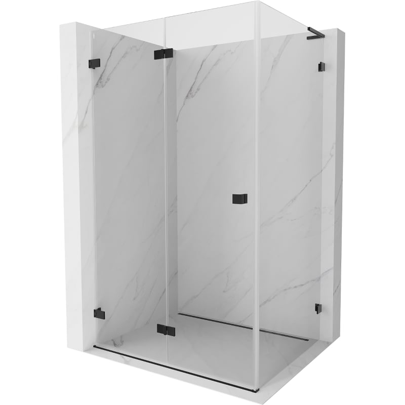 Mexen Lunar-F L kabina prysznicowa składana lewa 85 x 70 cm, transparent, czarna - 836L-085-070-70-00-L