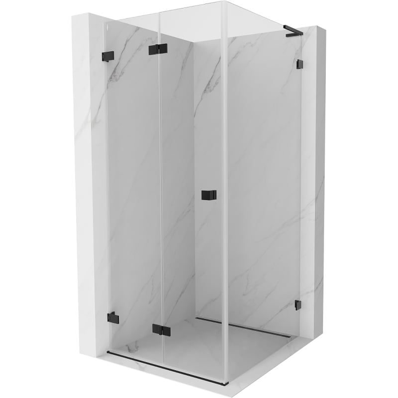 Mexen Lunar-F L kabina prysznicowa składana lewa 90 x 90 cm, transparent, czarna - 836L-090-090-70-00-L