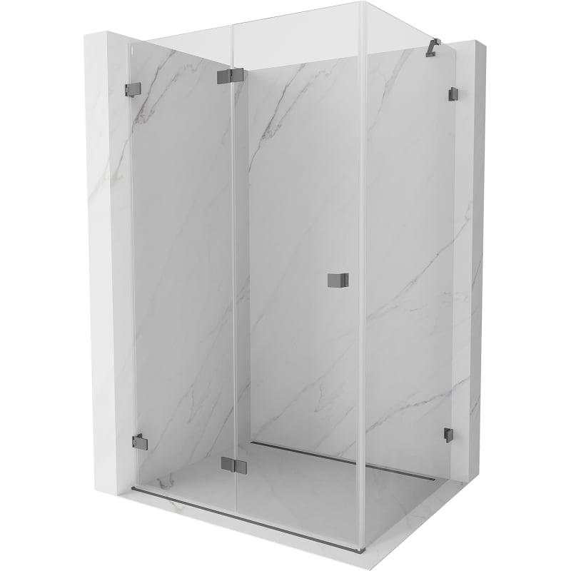 Mexen Lunar-F kabina prysznicowa składana lewa 100 x 80 cm, transparent, gun metal - 836-100-080-95-00-L