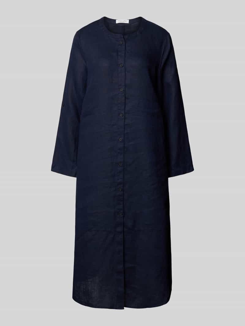 Sukienka lniana z listwą guzikową na całej długości