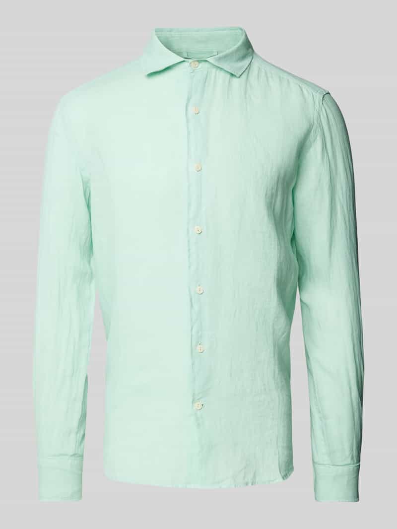 Koszula lniana o kroju regular fit z kołnierzykiem typu kent model ‘PAMPLONA’