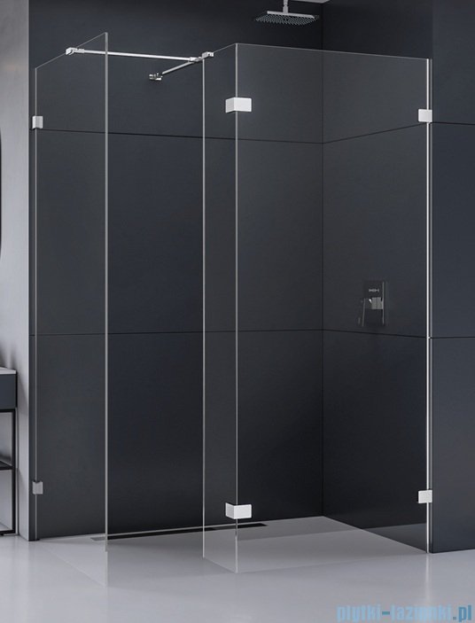 New Trendy Eventa kabina walk-in 80x100x200 cm z dodatkową ścianką przejrzyste EXK-4665/EXK-4645