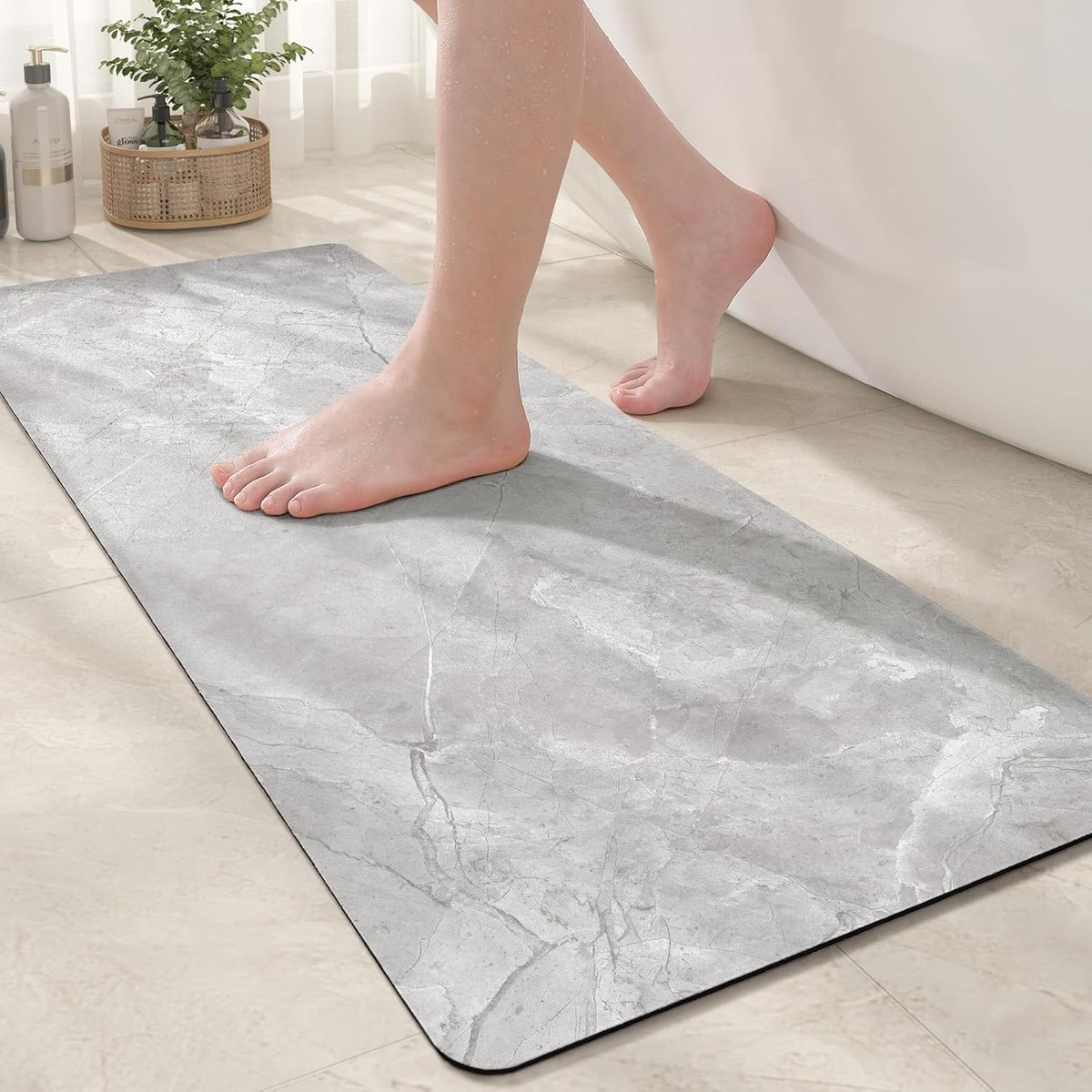 Elegancki Antypoślizgowy Dywanik Łazienkowy Marmur 43X110 Cm