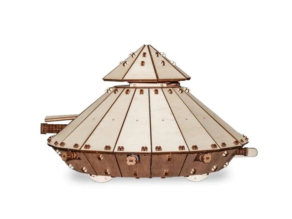 DREWNIANE PUZZLE 3D CZOŁG LEONARDA DA VINCI ZESTAW DO ZŁOŻENIA DIY