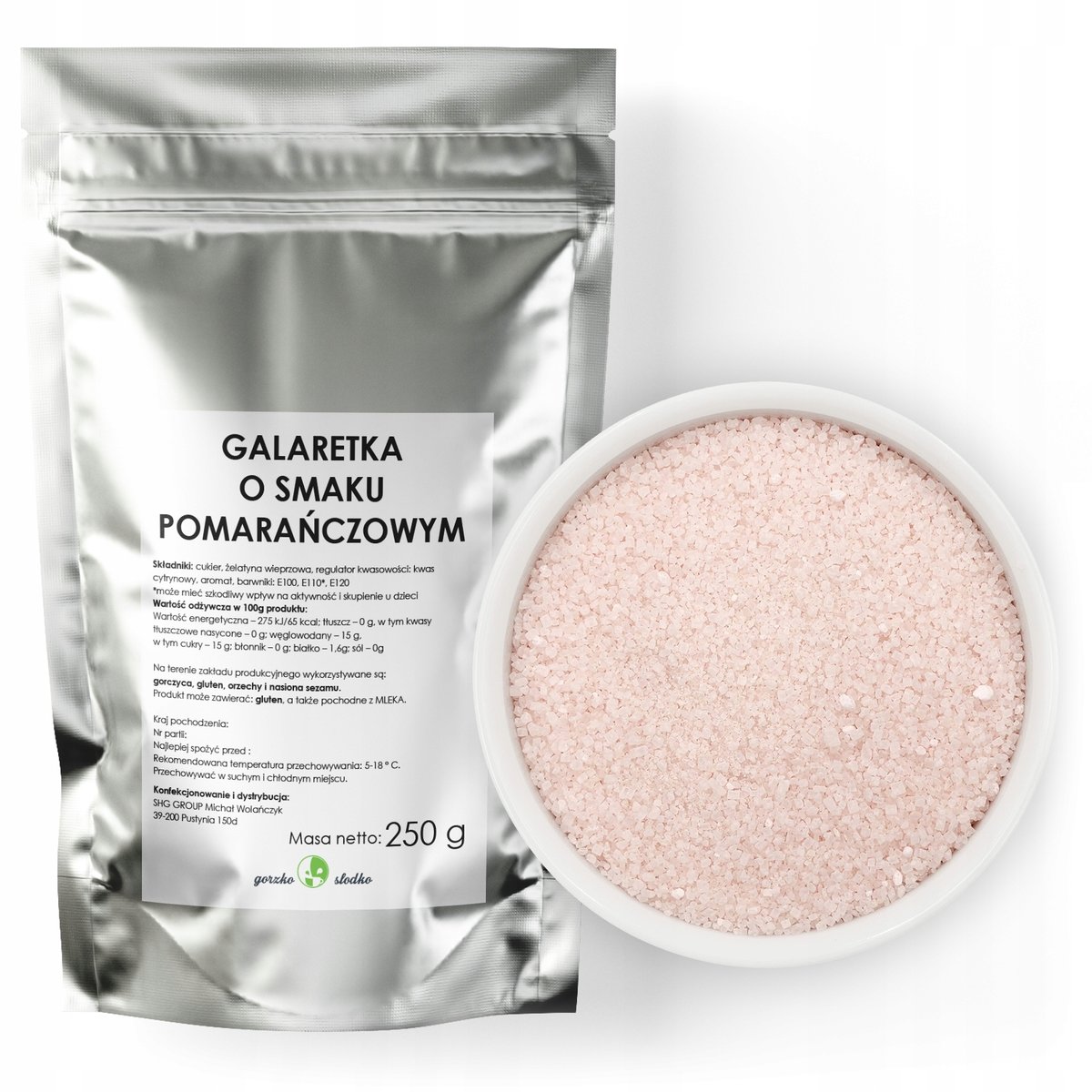 Galaretka O Smaku Pomarańczowym W Proszku 250G