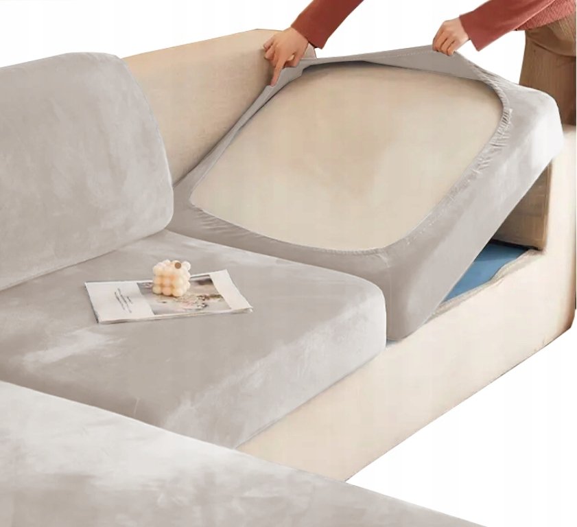 POKROWIEC NA KANAPĘ SIEDZISKO WELUR 60-90 BEŻ CAPPUCCINO