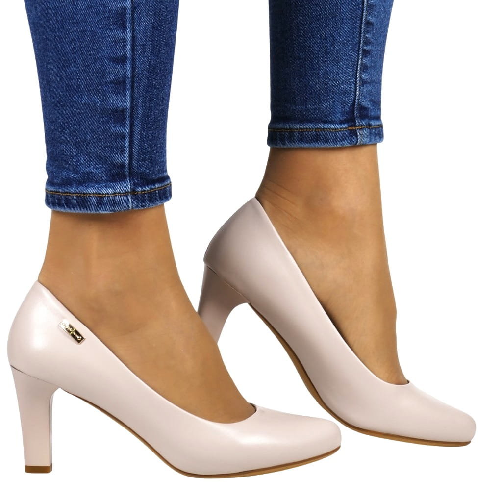 CZÓŁENKA NA SŁUPKU SZPILKI SERGIO LEONE 1459 PERŁOWE