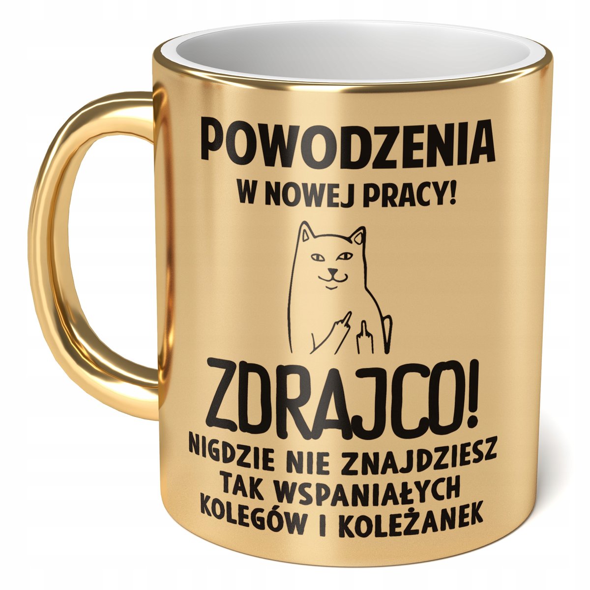 Kubek Złoty ceramiczny 330 ml Na Odejście Z Pracy Prezent Pożegnanie