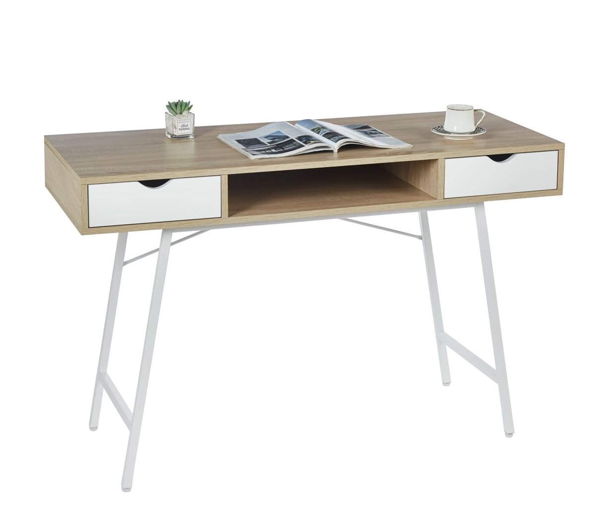 Biurko FLARI dąb sonoma / biały