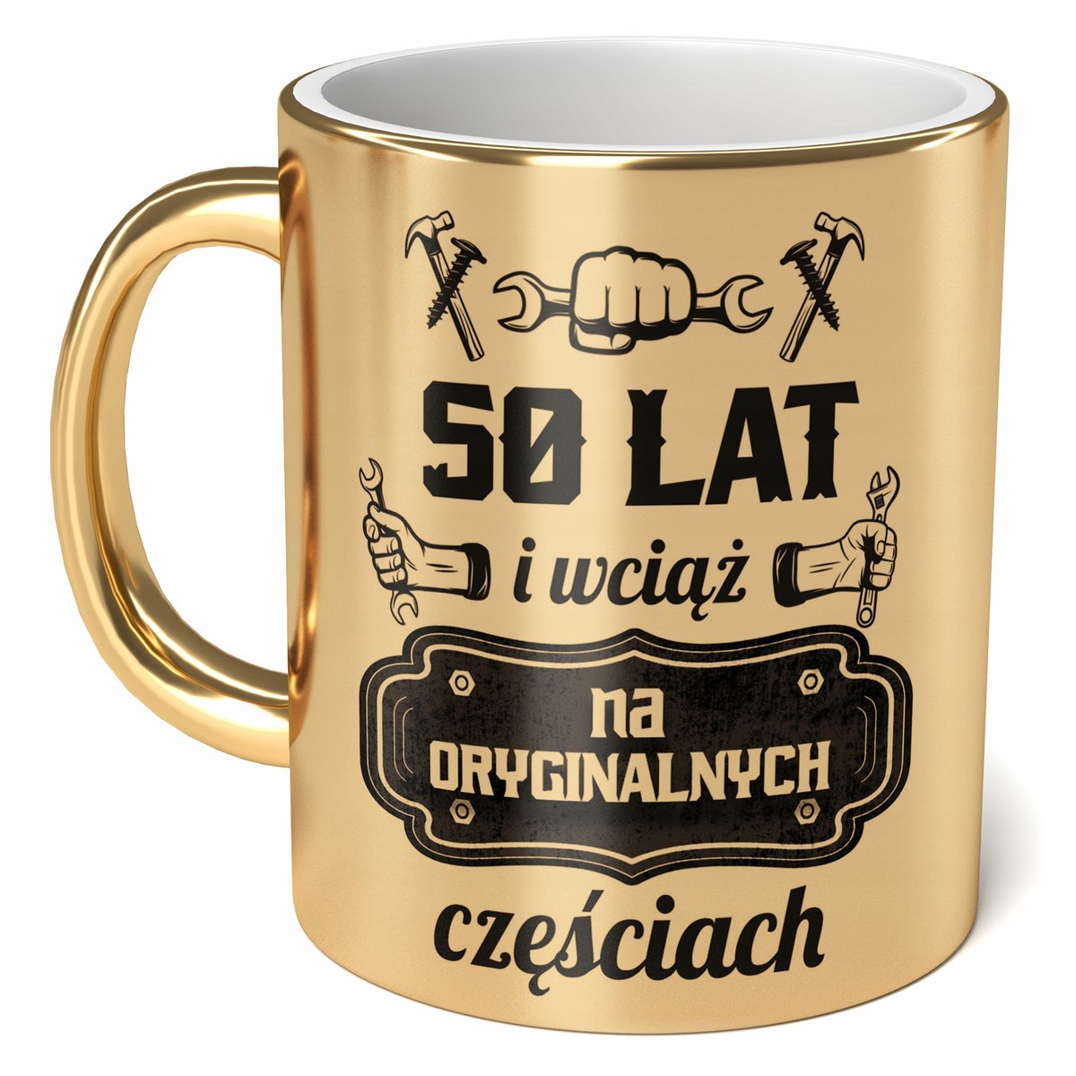 Kubek Złoty ceramiczny 330 ml 50 lat wciąż na oryginalnych Prezent Urodziny