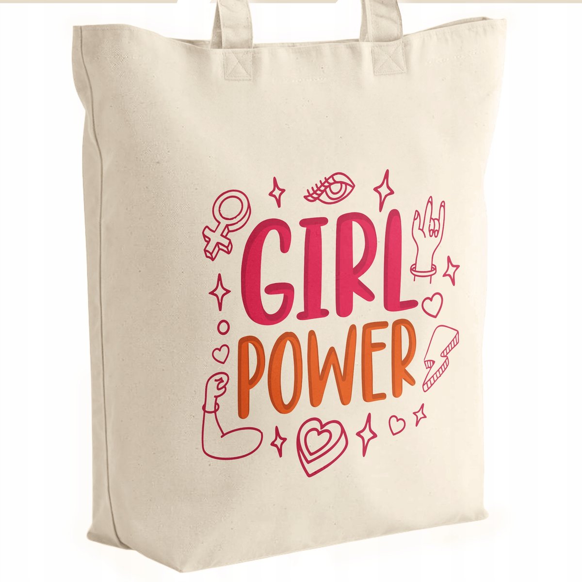 Torba bawełniana premium prezent na Dzień Kobiet Girl Power Upominek