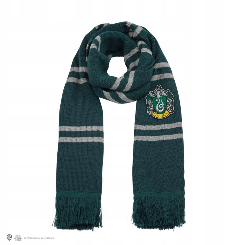 Długi Szalik Szal PREMIUM HARRY POTTER Slytherin zielony Dom Szkoły Hogwart Ciepły 250CM Oryginał Cosplay