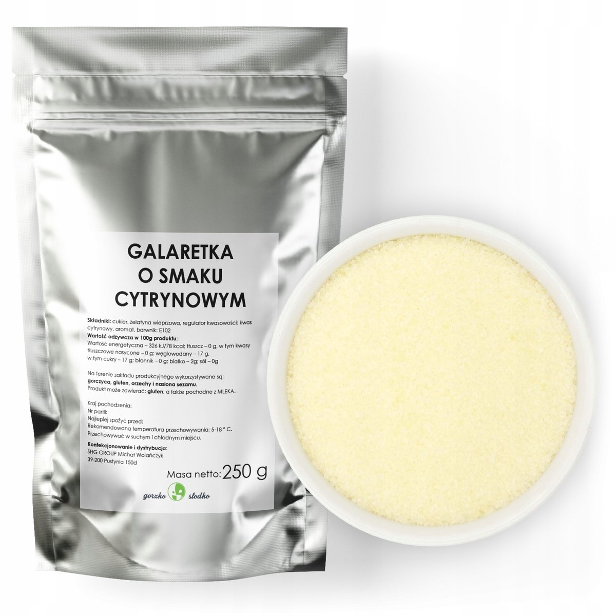 Galaretka O Smaku Cytrynowym W Proszku 250G