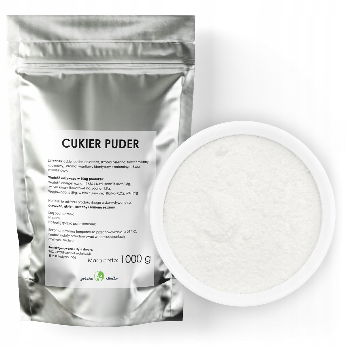 Cukier Puder Dekoracyjny Nietopniejący 1Kg