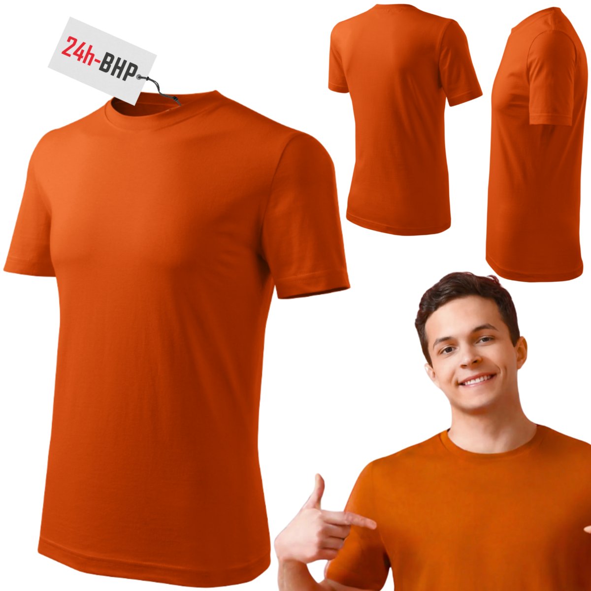 Koszulka robocza z krótkim rękawem pomarańczowa 24h-CLASSIC r. XL