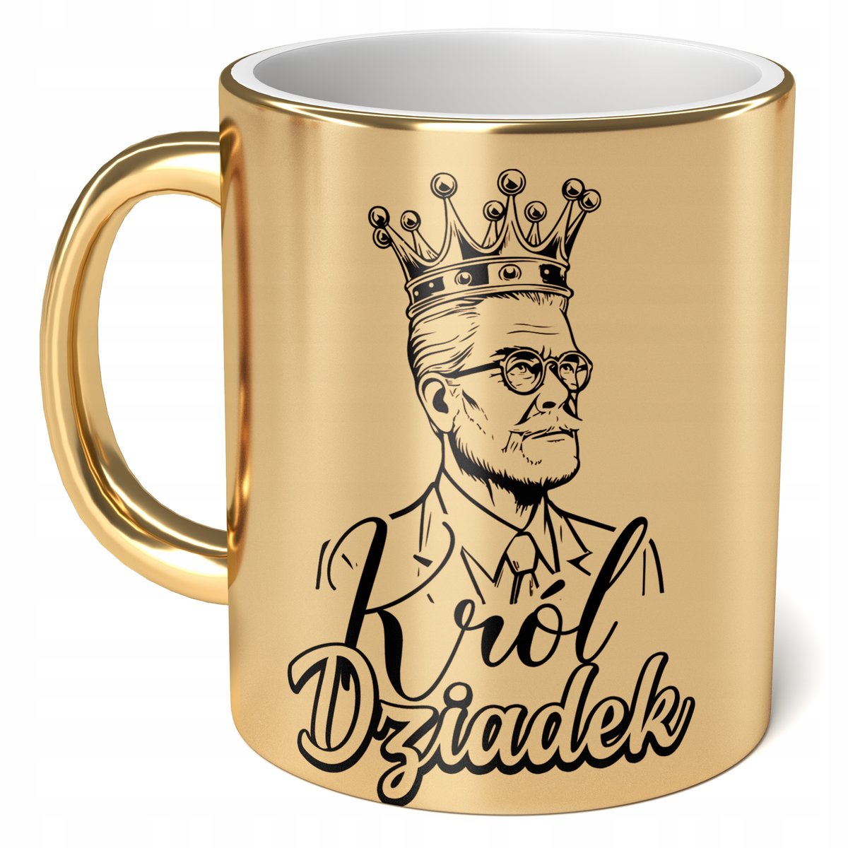 Kubek ceramiczny Złoty 330 ml Dzień Dziadka Prezent Król Dziadek