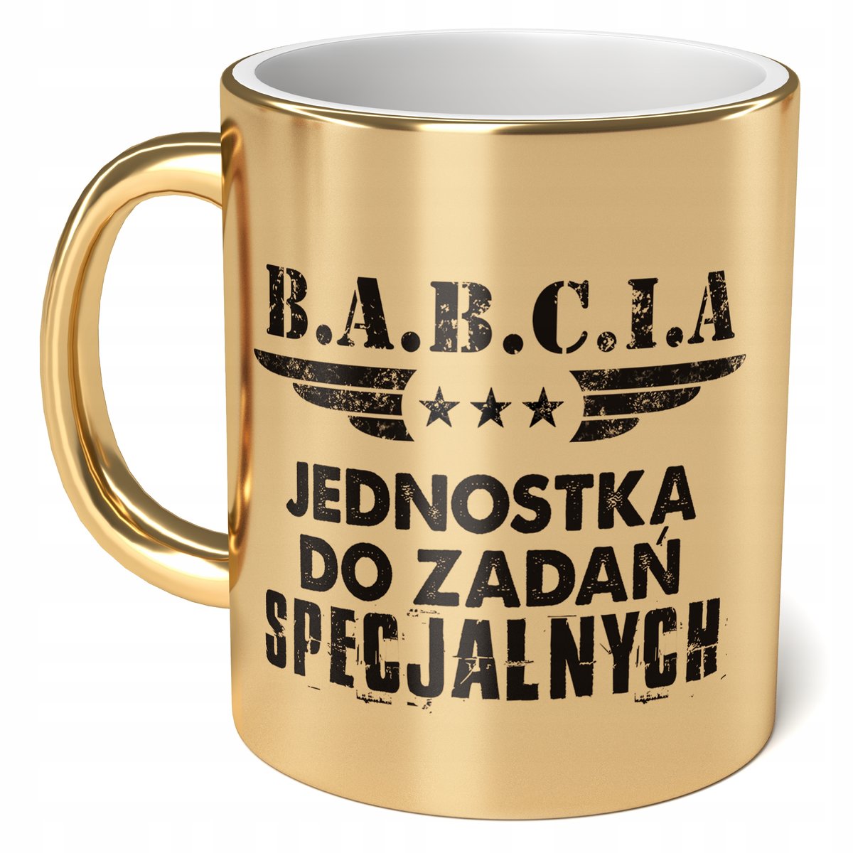 Kubek ceramiczny Złoty 330 ml Dzień Babci Prezent Jednostka Specjalna