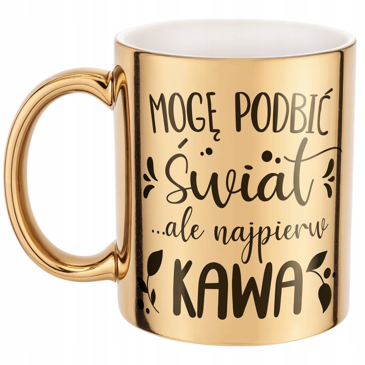 Złoty Kubek prezent Dzień Kobiet Ale najpierw Kawa Prezent