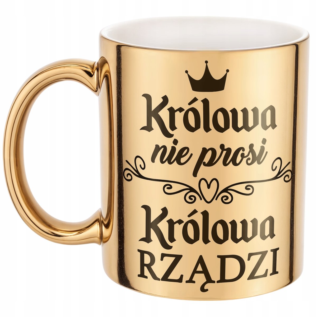 Złoty Kubek na prezent Dzień Kobiet Królowa Rządzi Prezent