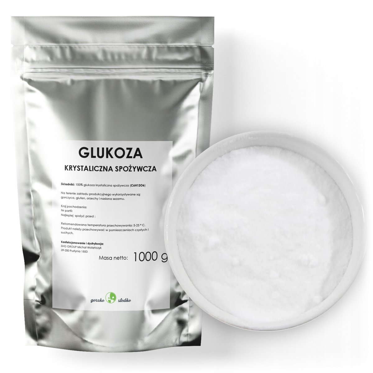 Glukoza Krystaliczna Spożywcza Dextroza Cukier 1Kg