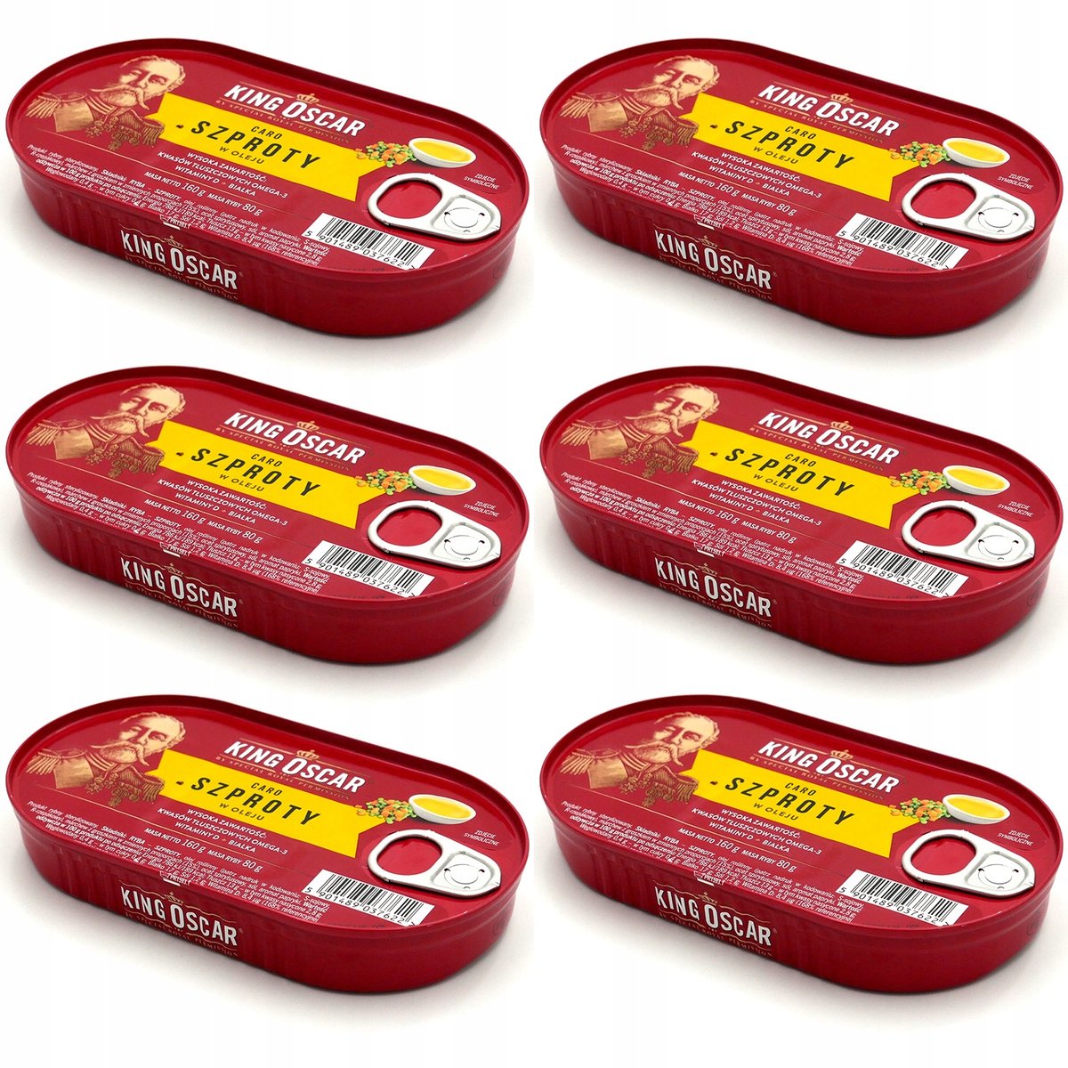 Zestaw Szproty W Oleju Caro Szprotki W Oleju 6 X 160G