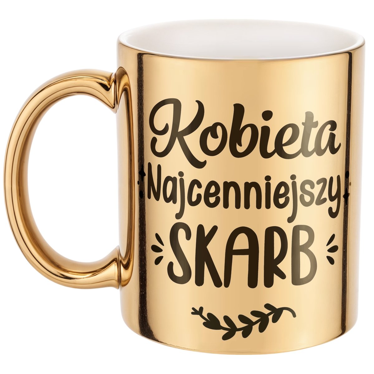 Złoty kubek na prezent Dzień Kobiet Najcenniejszy Skarb Prezent