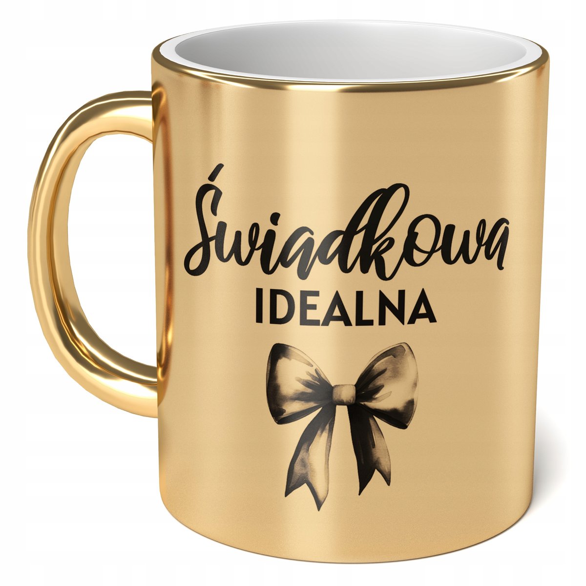 Kubek Złoty ceramiczny 330 ml Świadkowa Idealna Dla Świadkowej Prezent Ślub