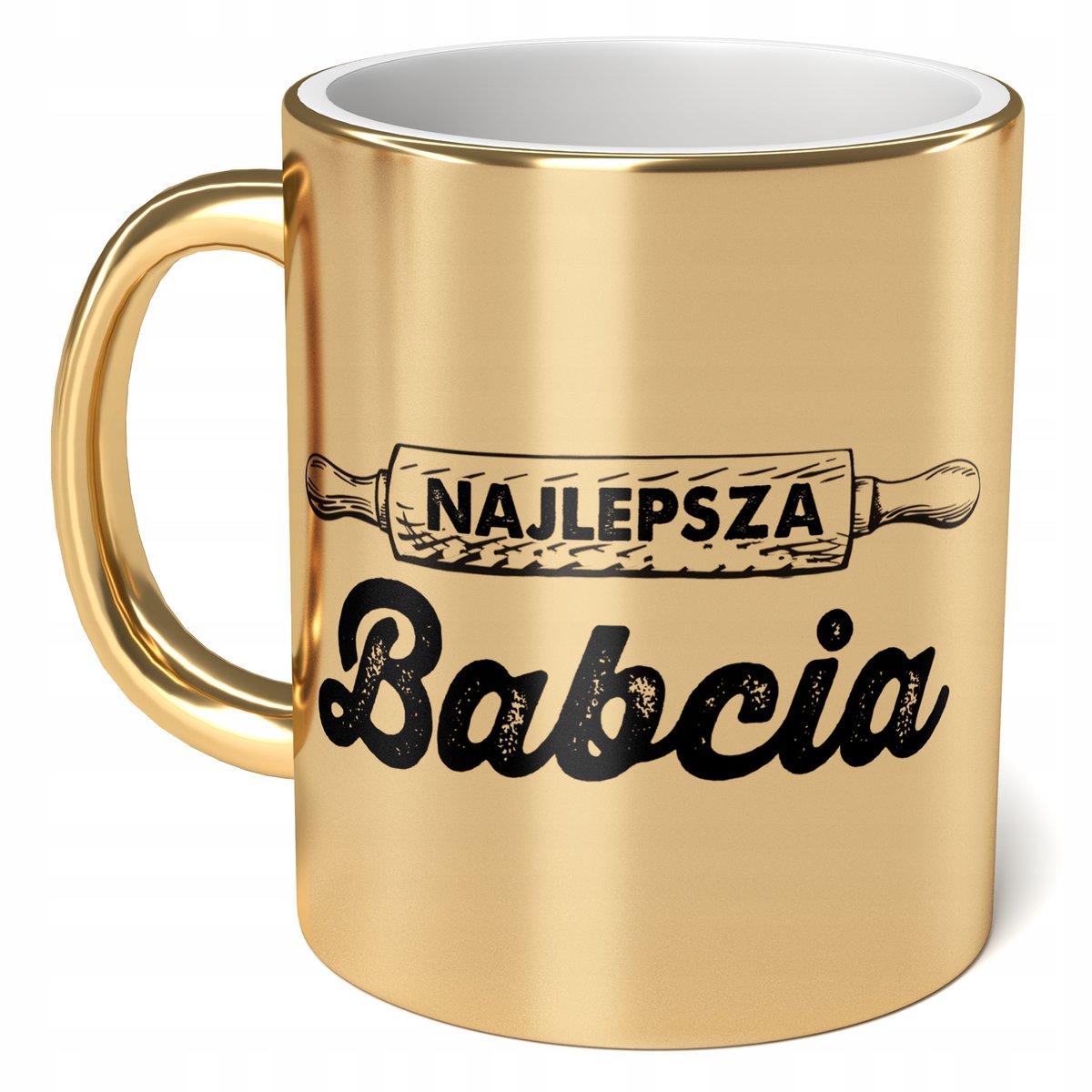 Kubek ceramiczny Złoty 330 ml Dzień Babci Prezent Upominek Najlepsza Babcia