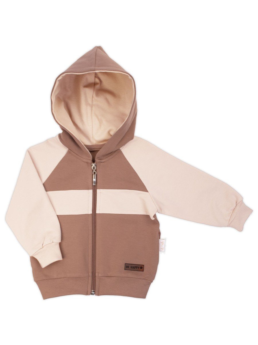 Chłopięca bluza z kapturem brązowa Nicol,r.86