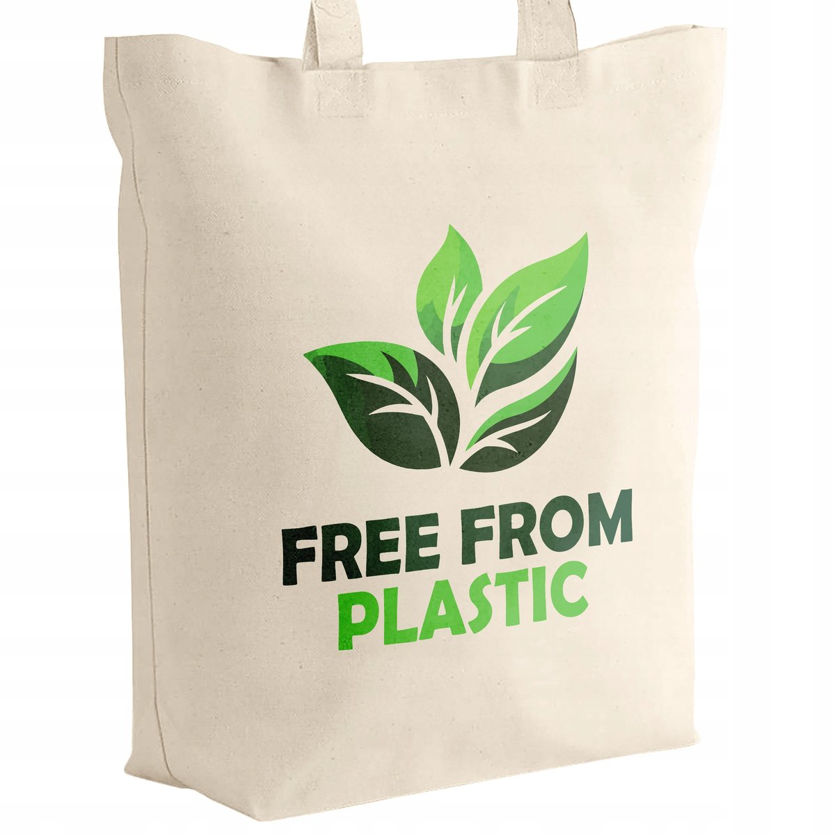 Torba bawełniana materiałowa z dnem na zakupy Ekologia FREE FROM PLASTIC