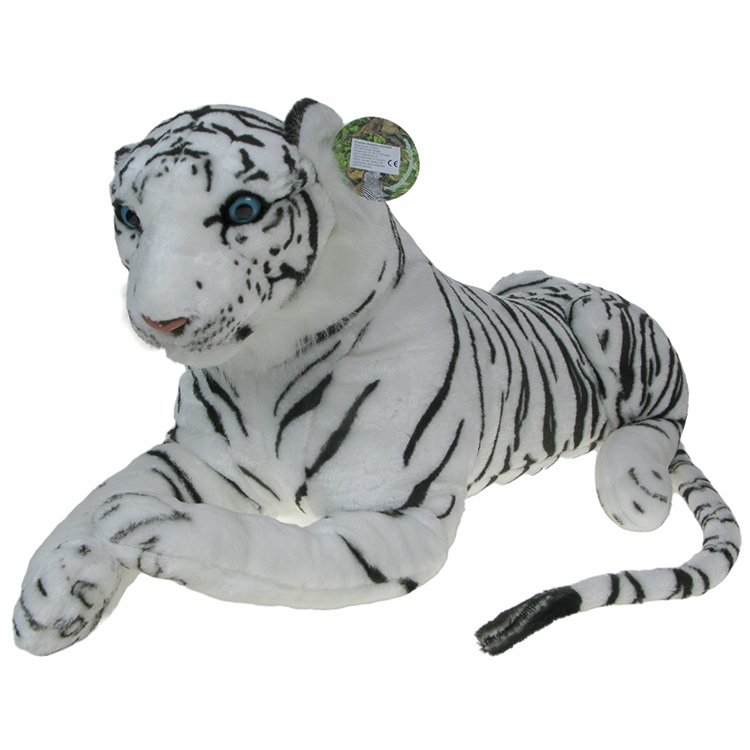 Pluszowe ZOO: Maskotka Tygrys biały leżący 75cm (73294)