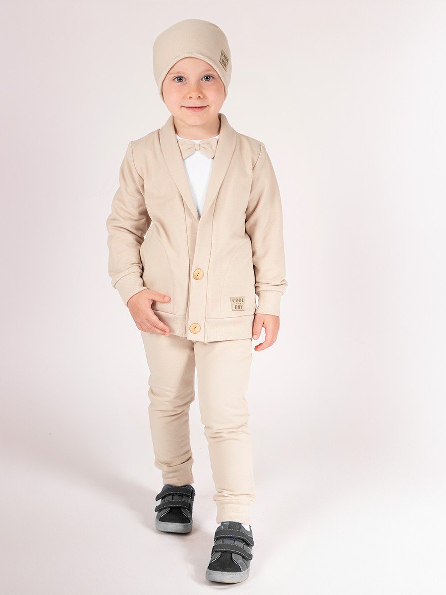 Chłopięca bluza rozpinana beżowa Nicol,r.146