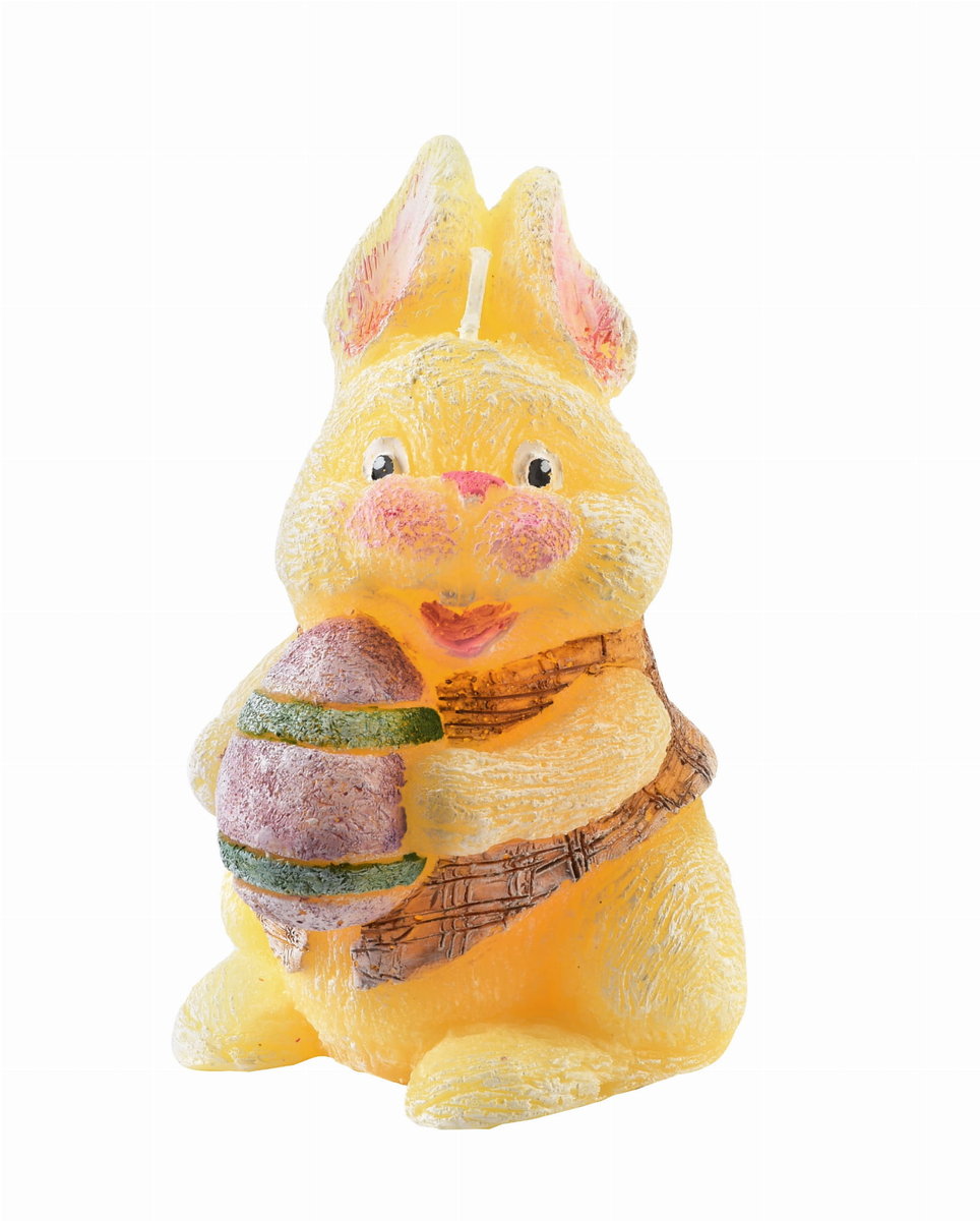 Świeca ZAJĄC figurka 10x13cm żółta