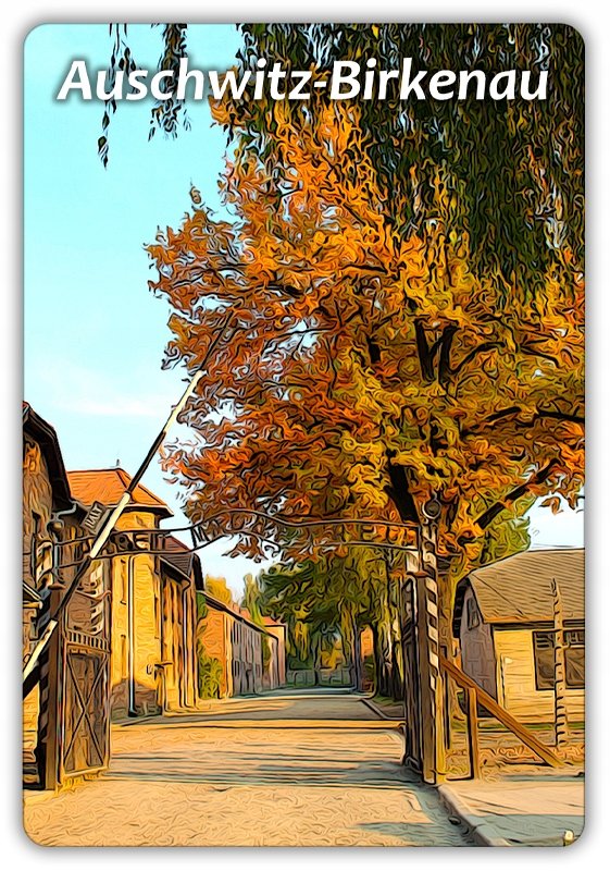 AUSCHWITZ BIRKENAU - Brama - Oświęcim - Muzeum - Magnes na lodówkę