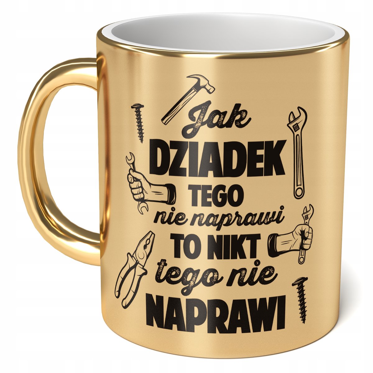 Kubek ceramiczny Złoty 330 ml Dzień Dziadka Prezent Jak Dziadek Majster