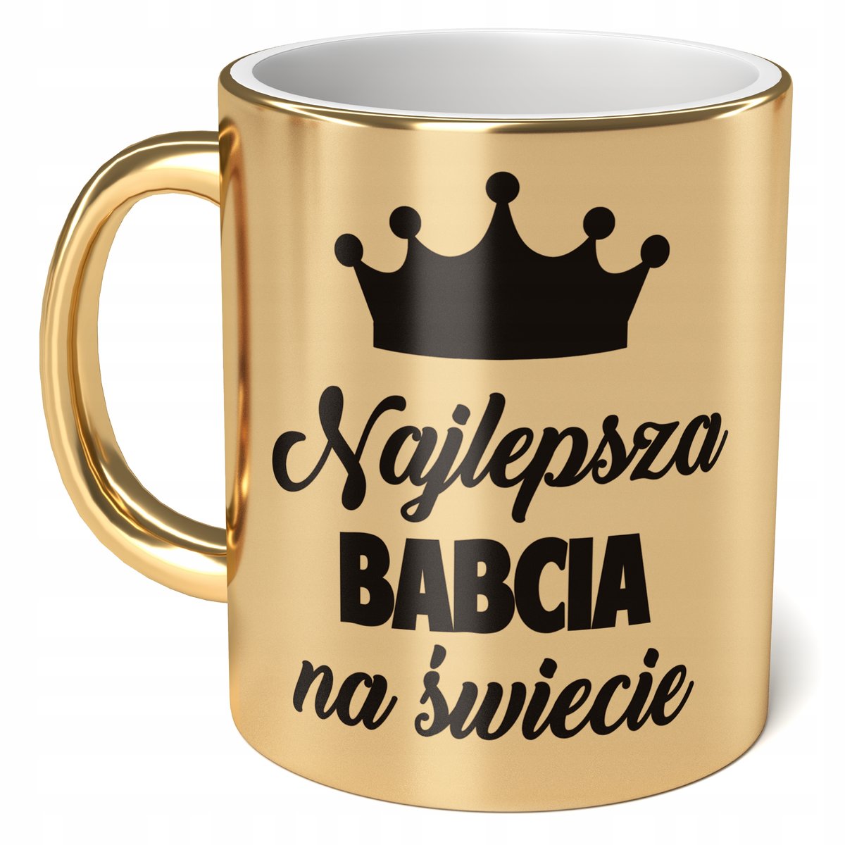 Kubek ceramiczny Złoty 330 ml Dzień Babci Prezent Upominek Najlepsza Babcia